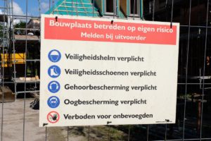 safety signs on construction sites